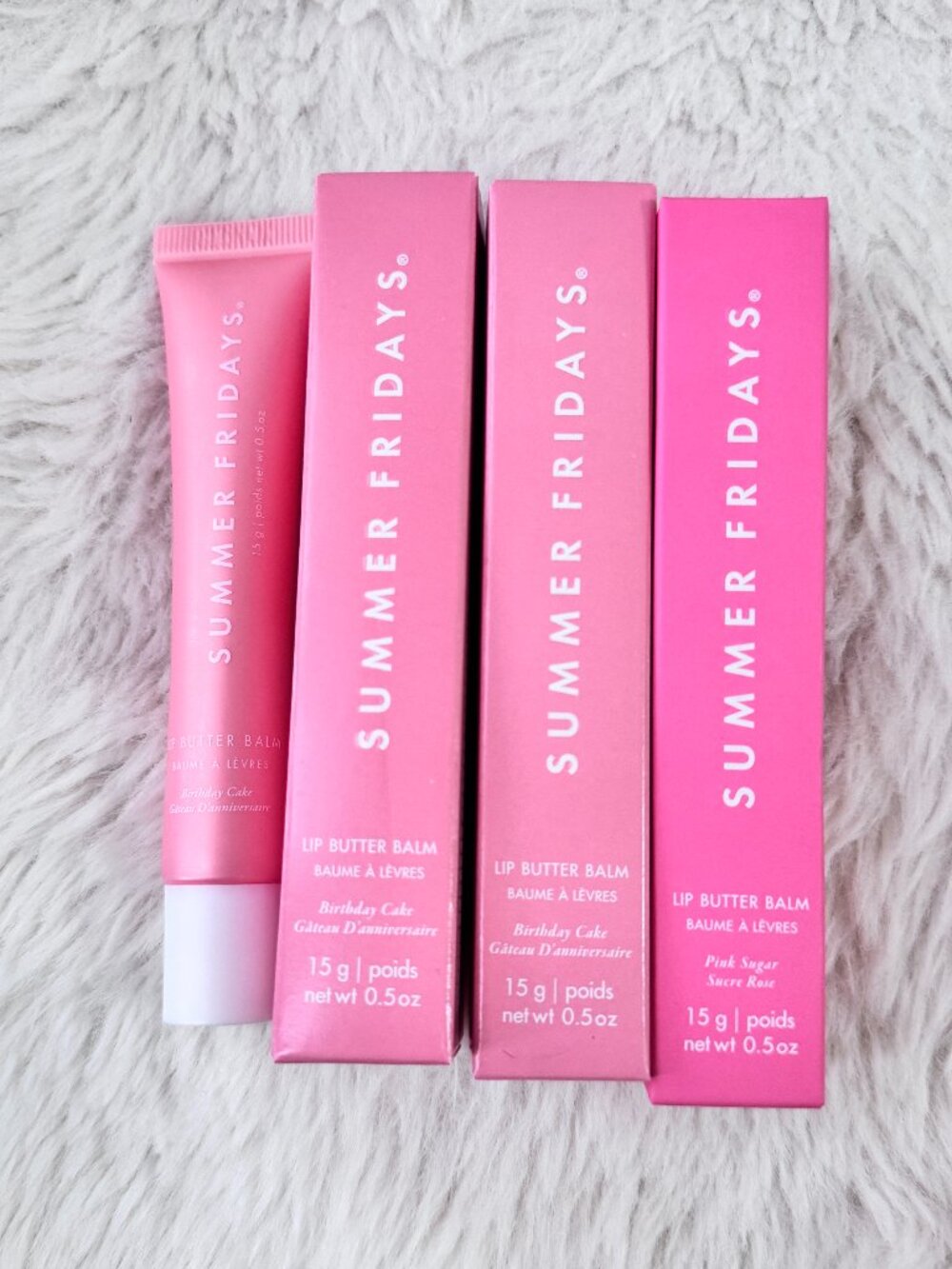 3pack/ Birthday Cake 2+Pink Sugar 1 /Summer Fridays Lip Butter Balm Conditioning